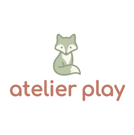 Atelier Play logo, a little fox above the words “atelier play”